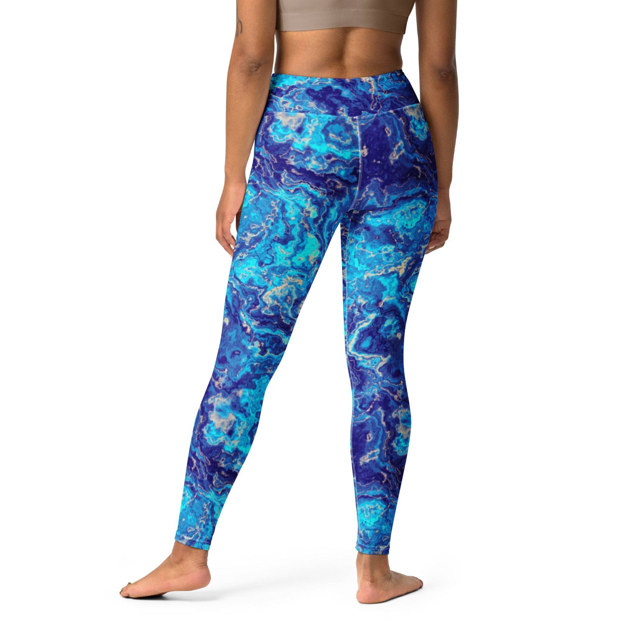 SHE REBEL - Brilliant Blue Agate Yoga Leggings
